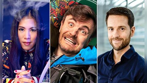 Mai Thi Nguyen-Kim, Phil Laude (m.) und Mirko Drotschmann starteten ihre Karrieren auf YouTube.