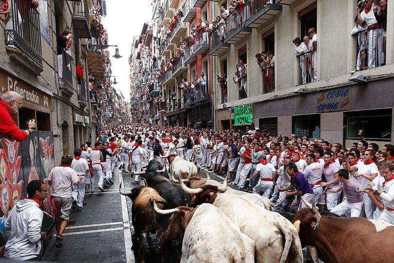 Es herrscht absoluter Ausnahmezustand in der gesamten Stadt Pamplona.