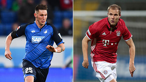 Niklas Süle (links) wechselt im Sommer von der TSG Hoffenheim zum FC Bayern, Holger Badstuber liegt bislang kein neues Vertragsangebot der Münchner vor.