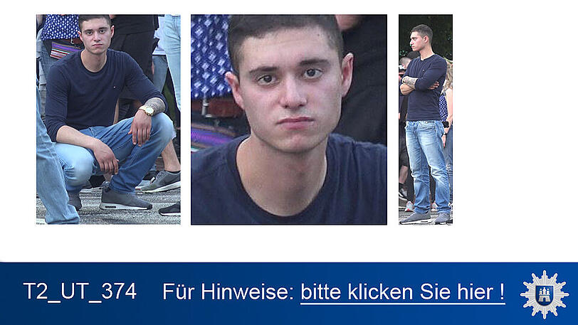 Nach diesen Personen wird öffentlich gefahndet. Die Polizei in Hamburg wird erreicht unter 040/4286-76543.