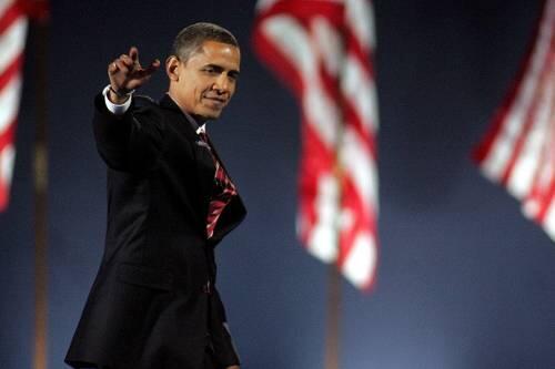 Genießt seinen fulminanten Triumph. Barack Obama