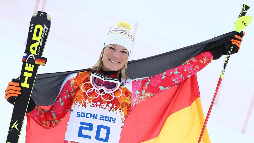 Sorgte mir Gold in der Superkombi für eines der deutschen Olympia-Highlights: Maria Höfl-Riesch. Sorgte mir Gold in der Superkombi für eines der deutschen Olympia-Highlights: Maria Höfl-Riesch.