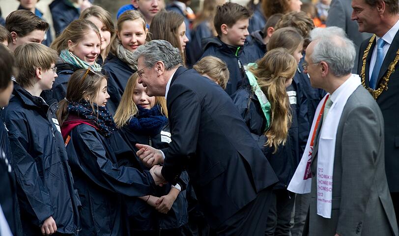 Bundespräsident Joachim Gauck hat am Dienstag am Festakt zum 800-jährigen Bestehen des Thomanerchors in Leipzig teilgenommen - die Bilder.