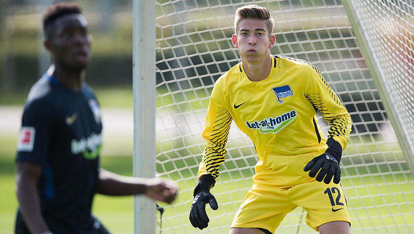 Jonathan Klinsmann (rechts) im Hertha-Training. Jonathan Klinsmann (rechts) im Hertha-Training.