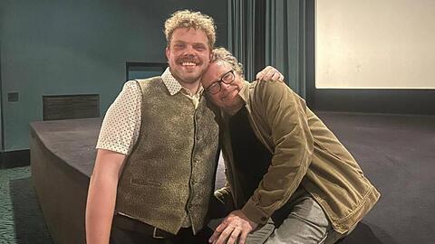 Johannes Berzl (l.) mit Regisseur Anno Saul.