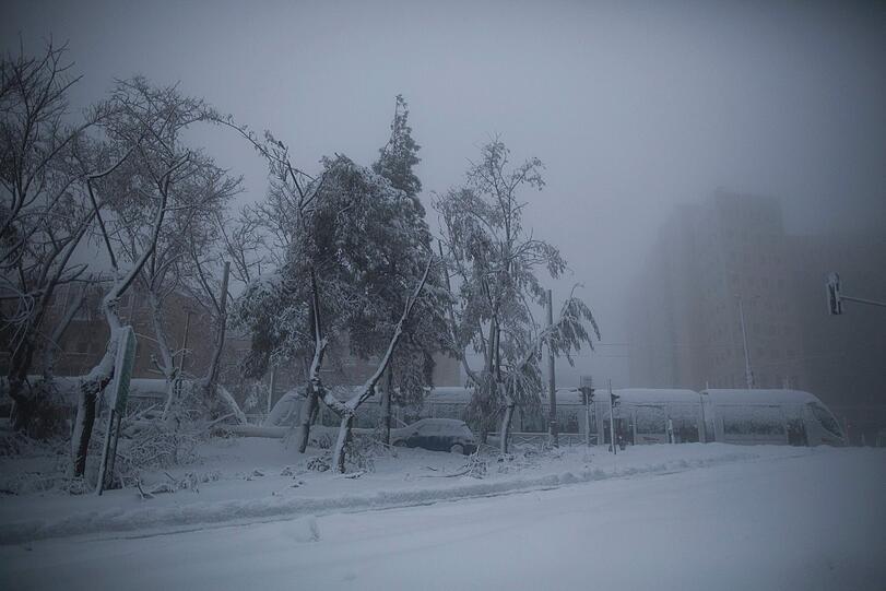 Schneesturm in Israel - Die Bilder