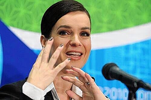 Mit Charme und Emotion bei der Sache: Ex-Eiskunstlauf-Königin Katarina Witt wirbt in Vancouver für München 2018.