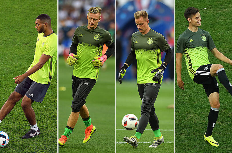 Jonathan Tah, Bernd Leno, Marc-André ter Stegen (die beiden Ersatztorhüter) und Julian Weigl: keine Note. Jeweils erste Turnier-Erfahrung, keine EM-Minute gespielt, keine Note. Spieler für die Zukunft, am ehesten Weigl.