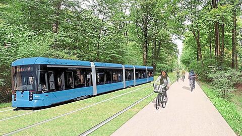 So könnte die Tram durch den Englischen Garten eines Tages aussehen.