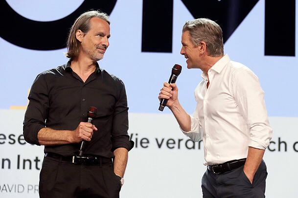 Markus Lanz (re.) und sein Podcast-Kollege Richard David Precht. Markus Lanz (re.) und sein Podcast-Kollege Richard David Precht.