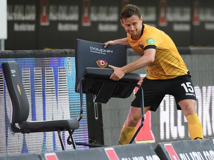 War schon nach der Heimniederlage gegen den HSV emotional, nun auch nach dem Spiel in Kiel: Chris Löwe von Dynamo Dresden.
