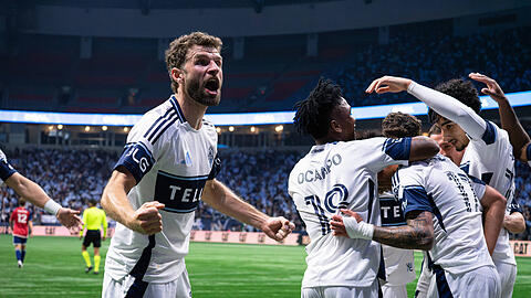 Thomas Müller und die Vancouver Whitecaps jubeln gegen den FC Dallas.