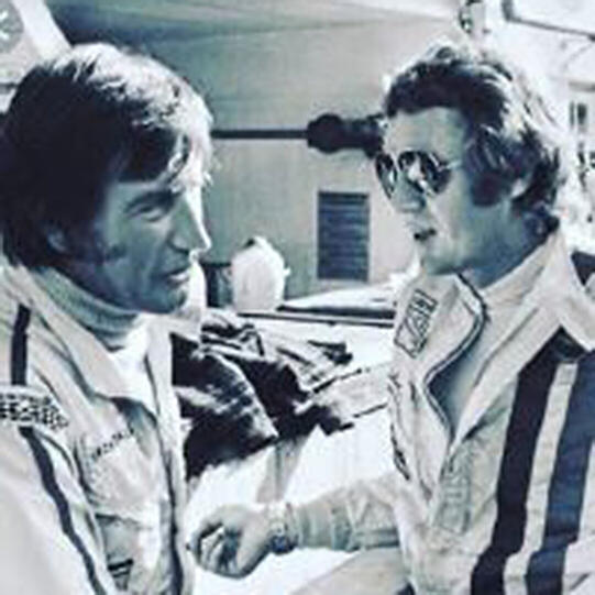 Legendär: Mit Steve McQueen (r., Patenonkel seines Sohnes) 1971.