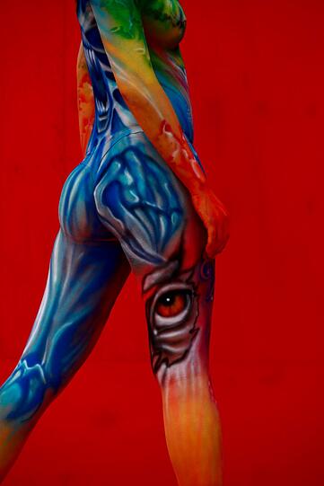 Schrille Outfits, nackte Haut. Das Internationale Bodypainting Festival in Daegu, Süd-Korea. Hier sind die schönsten Fotos.
