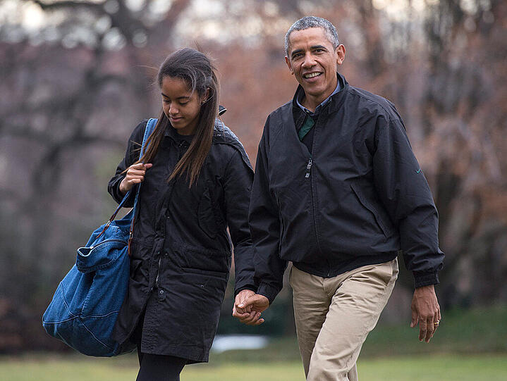Barack Obama mit seiner Tochter Malia.