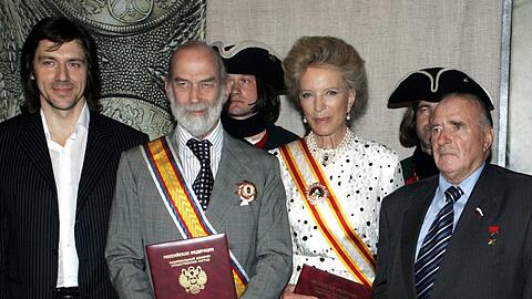 Prinz Michael von Kent und seine Ehefrau, Baronin Marie-Christine von Reibnitz, anlässlich einer früheren Ehrung in Moskau.
