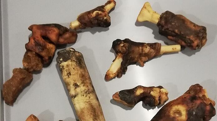 Das im Gepäck einer Familie aufgefundene Fleisch.