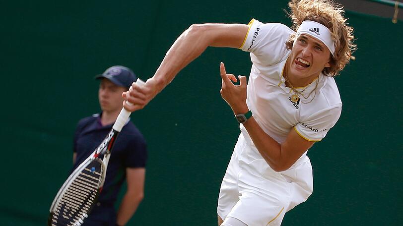 Alexander Zverev in Aktion gegen Tiafoe aus den USA.