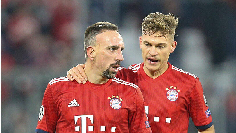 Können am Samstag gegen den 1. FC Nürnberg höchstwahrscheinlich auflaufen: Franck Ribéry (l.) und Joshua Kimmich.