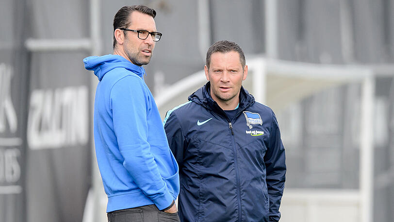 Hertha-Manager Michael Preetz (links) mit Trainer Pal Dardai.