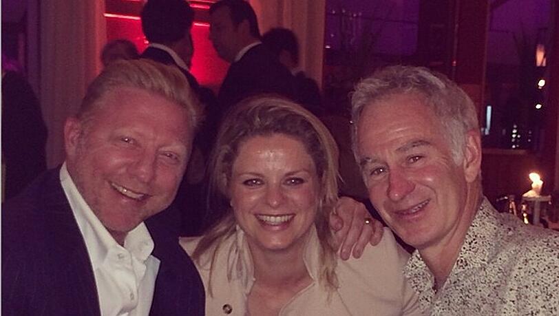 Tennislegenden: Boris Becker (li.), Kim Clijsters und John McEnroe Tennislegenden: Boris Becker (li.), Kim Clijsters und John McEnroe
