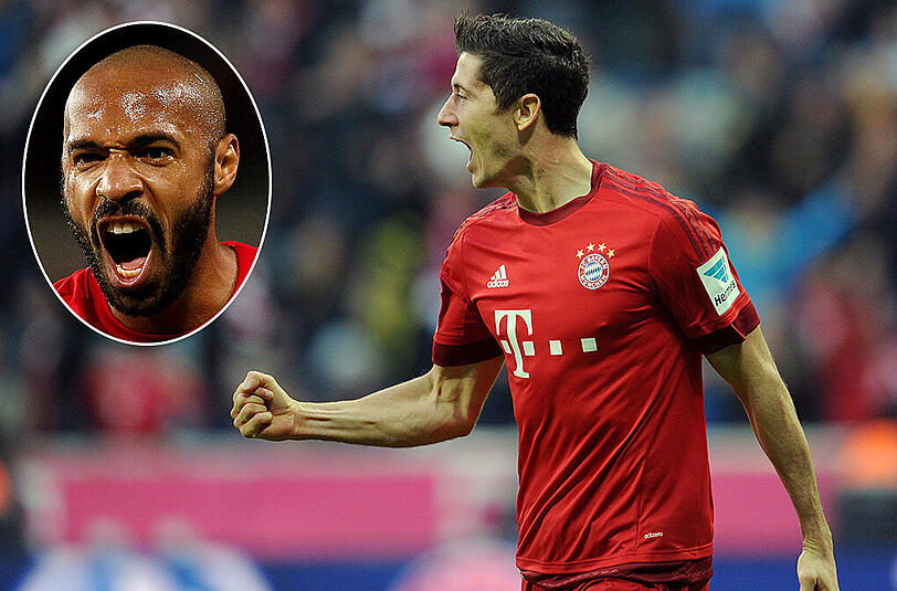 Bayern-Star Robert Lewandowski möchte sich an Thierry Henry ein Beispiel nehmen.