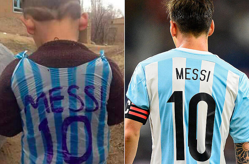 Wer ist dieser kleine Fan (links) von Weltfußballer Lionel Messi (rechts)?