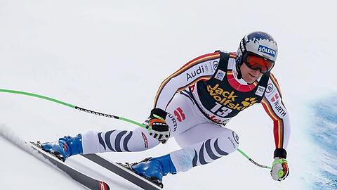 Ski alpin: Weltcup, Abfahrt, Herren: Thomas Dreßen aus Deutschland in Aktion. Foto: Gabriele Facciotti/AP/dpa