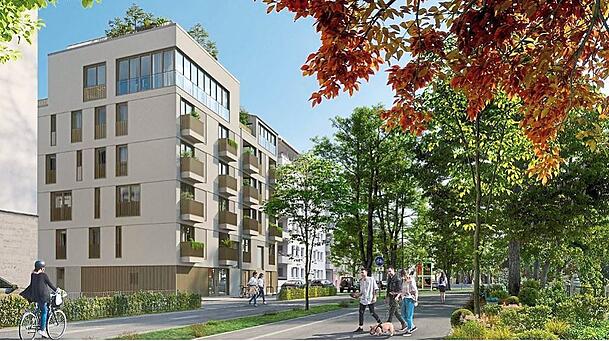 Ansicht von der Zeppelinstra&szlig;e: So soll der Neubau einmal aussehen.