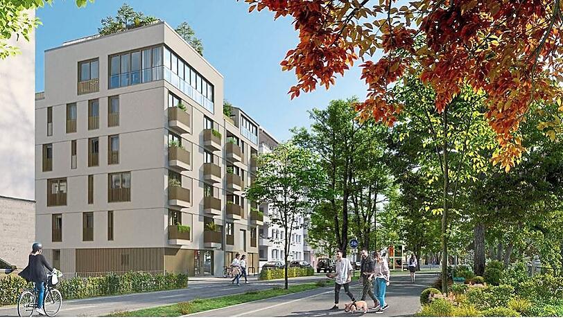 Ansicht von der Zeppelinstra&szlig;e: So soll der Neubau einmal aussehen.