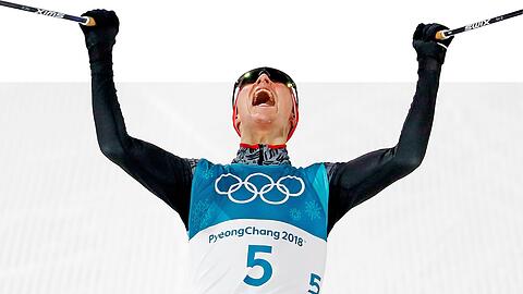 "Wahnsinn! Ich bin überglücklich!", sagt Kombinierer Eric Frenzel nach seinem Gold-Coup bei den Olympischen Spielen in Pyeongchang.