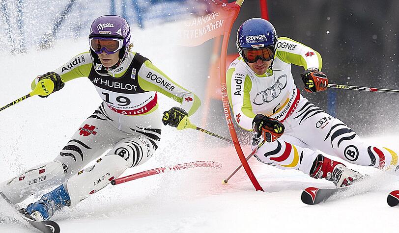 Felix Neureuther (r.) zu seiner Zeit als Skirennläufer