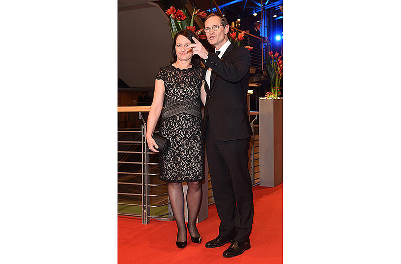 Berlins Regierender Bürgermeister Michael Müller (SPD) und Ehefrau Claudia bei der Berlinale.