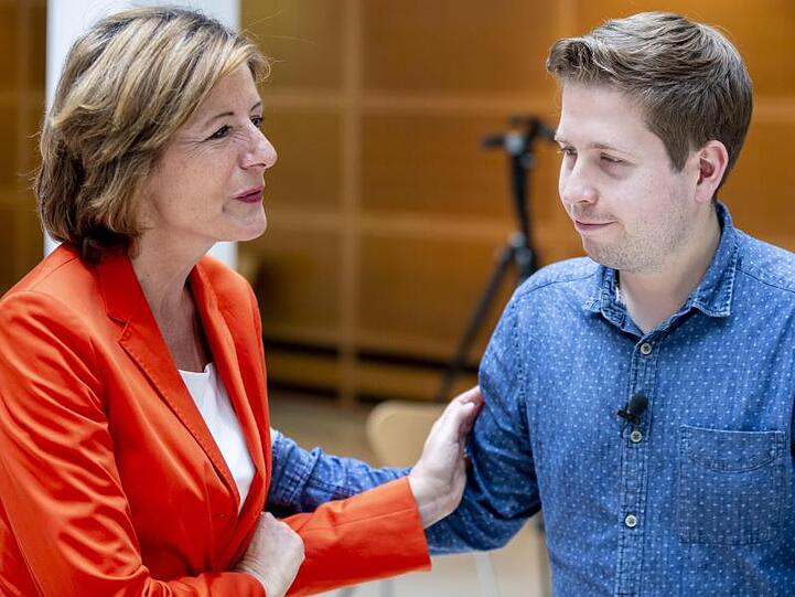 Malu Dreyer (SPD), Ministerpräsidentin von Rheinland-Pfalz, mit Juso-Chef Kevin Kühnert.