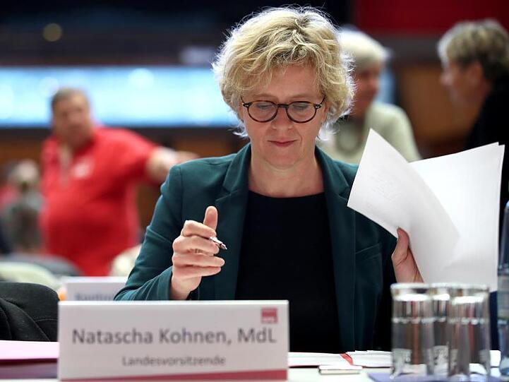 Landesvorsitzende der SPD in Bayern Natascha Kohnen beim Landesparteitag. Foto: Daniel Karmann