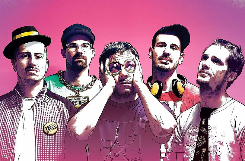 Die Münchner Rapper-Band Blumentopf: Rapper Holunder alias Bernhard Wunderlich (37, zweiter von links) hat jetzt in Physik seine Dotorarbeit geschrieben.