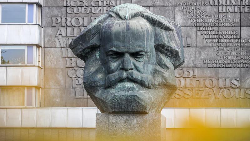 Blick auf das Karl-Marx-Denkmal in Chemnitz.