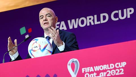 FIFA-Präsident Gianni Infantino bei der Pressekonferenz.