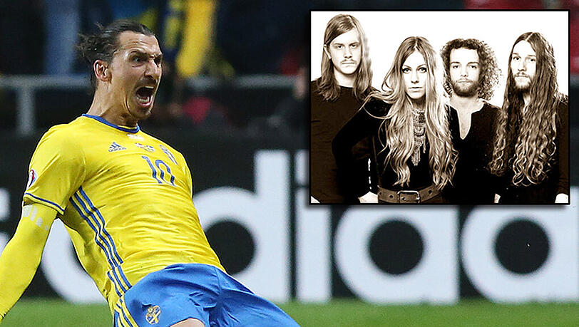 Anführer der schwedischen Nationalmannschaft: Stürmer und Kapitän Zlatan Ibrahimovic. Kleines Bild: Die Retrorock-Sensation Blues Pills - Drummer André Kvarnström, Sängerin Elin Larsson, Gitarrist Dorian Sorriaux und Bassist Zack Anderson (v.l.). Anführer der schwedischen Nationalmannschaft: Stürmer und Kapitän Zlatan Ibrahimovic. Kleines Bild: Die Retrorock-Sensation Blues Pills - Drummer André Kvarnström, Sängerin Elin Larsson, Gitarrist Dorian Sorriaux und Bassist Zack Anderson (v.l.).
