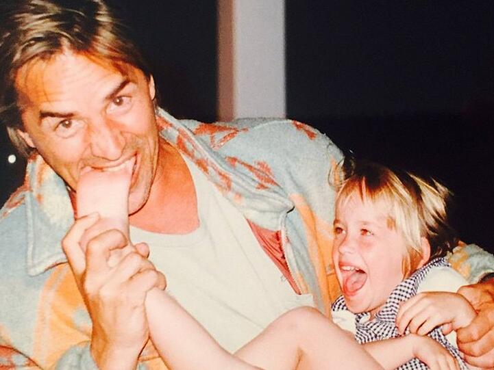 Auch der Vater ist ein bekannter Schauspieler: Don Johnson mit Töchterchen Dakota