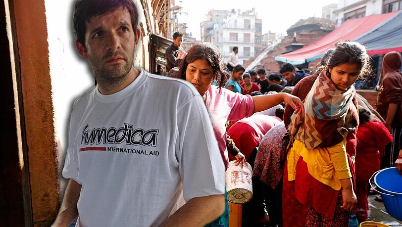 Vergangenes Jahr half Raphael Marcus in Liberia bei der Eindämmung der Ebola-Seuche.
Jetzt versorgt er Erdbeben-Opfer
in Nepal. Vergangenes Jahr half Raphael Marcus in Liberia bei der Eindämmung der Ebola-Seuche.
Jetzt versorgt er Erdbeben-Opfer
in Nepal.