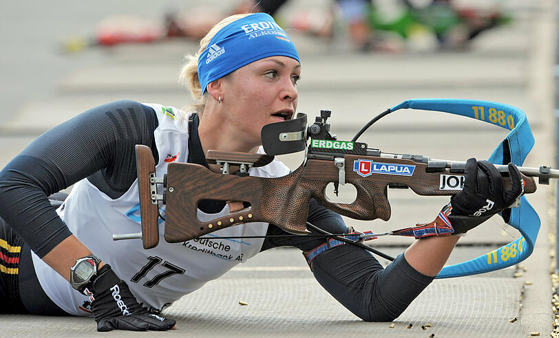 Magdalena Neuner war im Sommer auf Rollen unterwegs, wie hier im September in Oberhof.