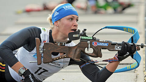 Magdalena Neuner war im Sommer auf Rollen unterwegs, wie hier im September in Oberhof.