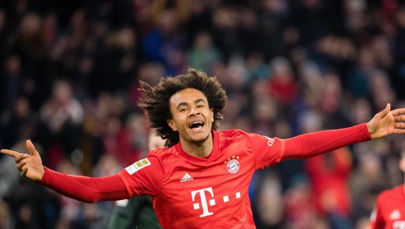 Joshua Zirkzee vom FC Bayern München jubelt über seinen Treffer zum 1:0. Joshua Zirkzee vom FC Bayern München jubelt über seinen Treffer zum 1:0.
