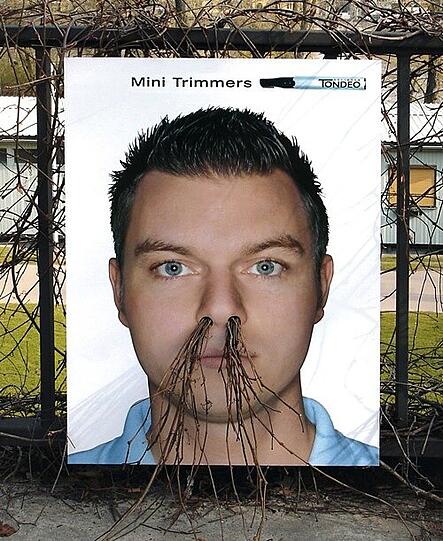 Guerilla Marketing ist eine äußerst amüsante Art der Werbung, hier für einen Nasenhaartrimmer.