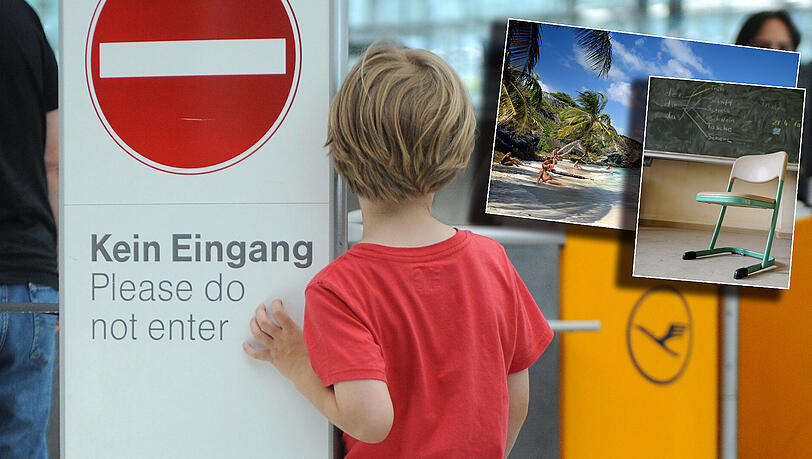 Die Polizei geht gegen Eltern vor, die vorzeitig mit den Kids wegfliegen wollten (Symbolfoto). Die Polizei geht gegen Eltern vor, die vorzeitig mit den Kids wegfliegen wollten (Symbolfoto).