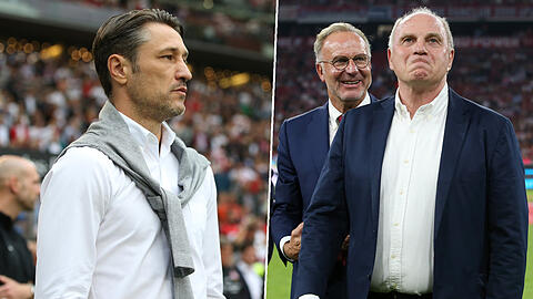 Immer öfter bei den Amateuren des FC Bayern zu sehen: Niko Kovac (l.), Trainer bei der Profimannschaft. Präsident Uli Hoeneß (r.) dürfte das freuen.