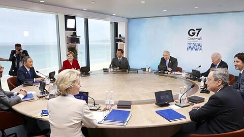 Die Staats- und Regierungschefs der G7 treffen sich im britischen Carbis Bay.