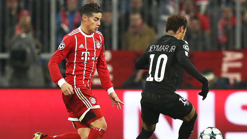 Der FC Bayern bestreitet im Juli ein Testspiel gegen PSG - die Superstars James (li.) und Neymar werden aber wohl nicht dabei sein. Der FC Bayern bestreitet im Juli ein Testspiel gegen PSG - die Superstars James (li.) und Neymar werden aber wohl nicht dabei sein.