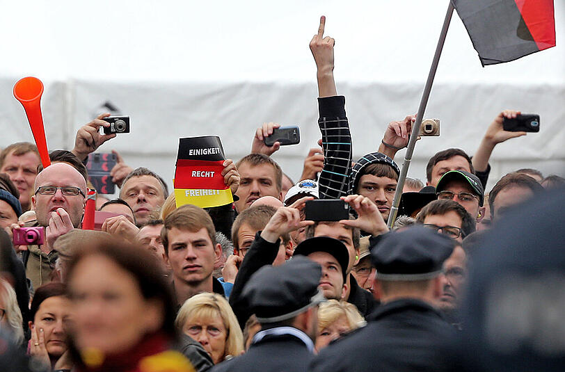 Die Proteste überschatteten den zentralen Festakt.